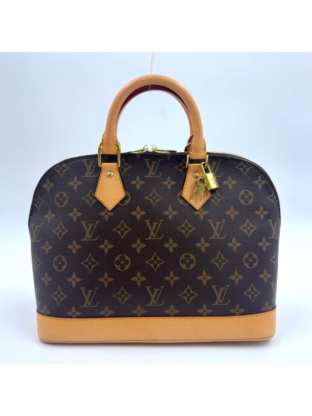 Louis Vuitton Alma PM Monogram Leather Brown Light Handbag Gold